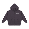 Unisex Loose Solid Full Zip Hoodie